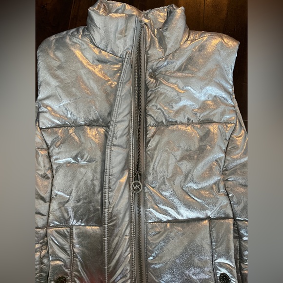 Michael Kors Silver Puffer Vest - Picture 12 of 16